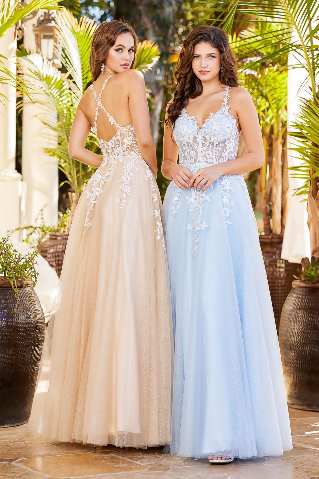 Prom Dresses A Line Floral Long Formal Prom Dress Baby Blue