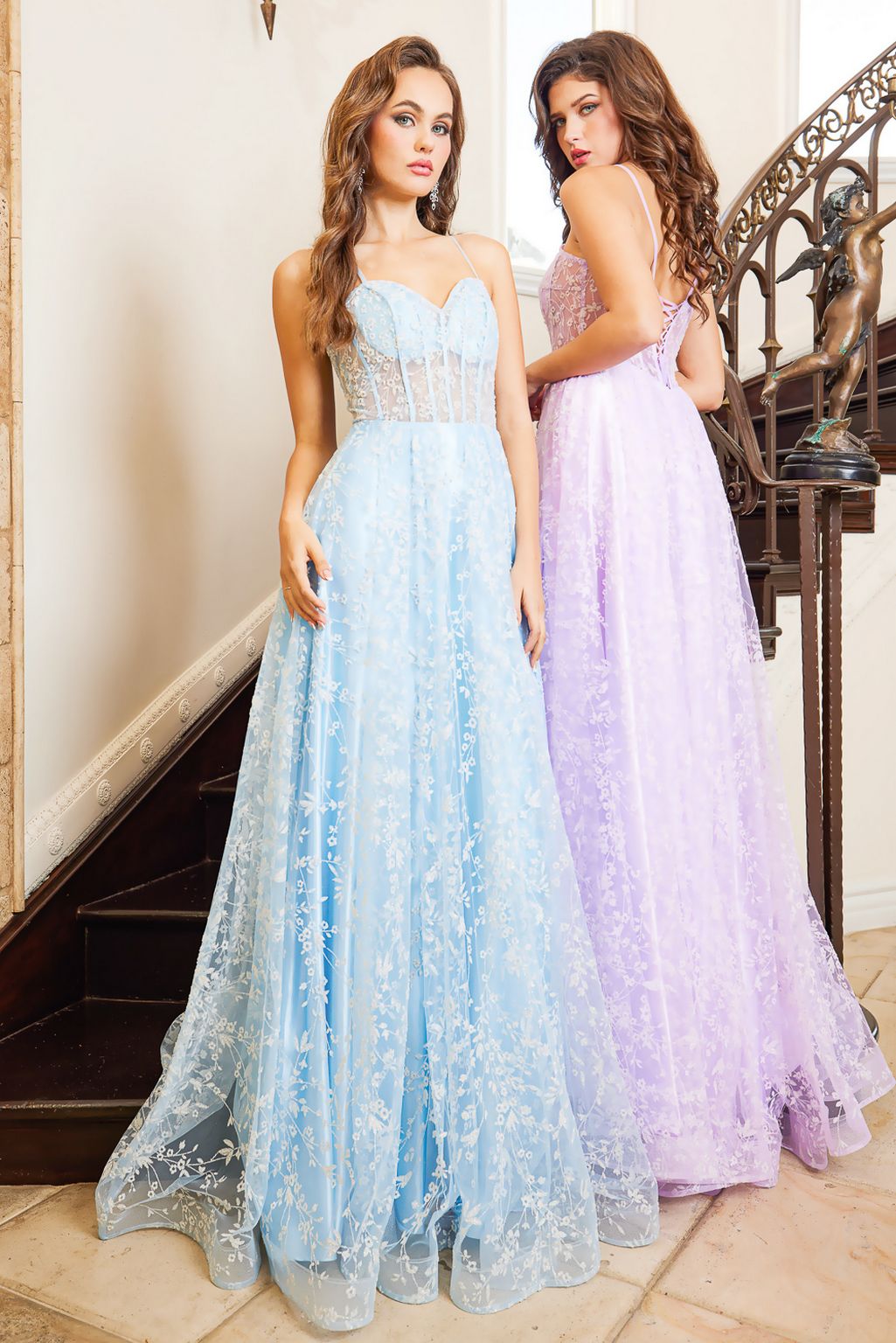 Prom Dresses Prom A Line Floral Evening Formal Dress Lilac