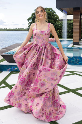 Portia and Scarlett XO188 Square Ball Gown Train Prom Dress