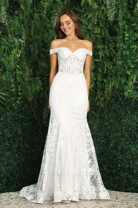 Adora Design 3123 Off Shoulder Glitter Mermaid Bridal Wedding Dress