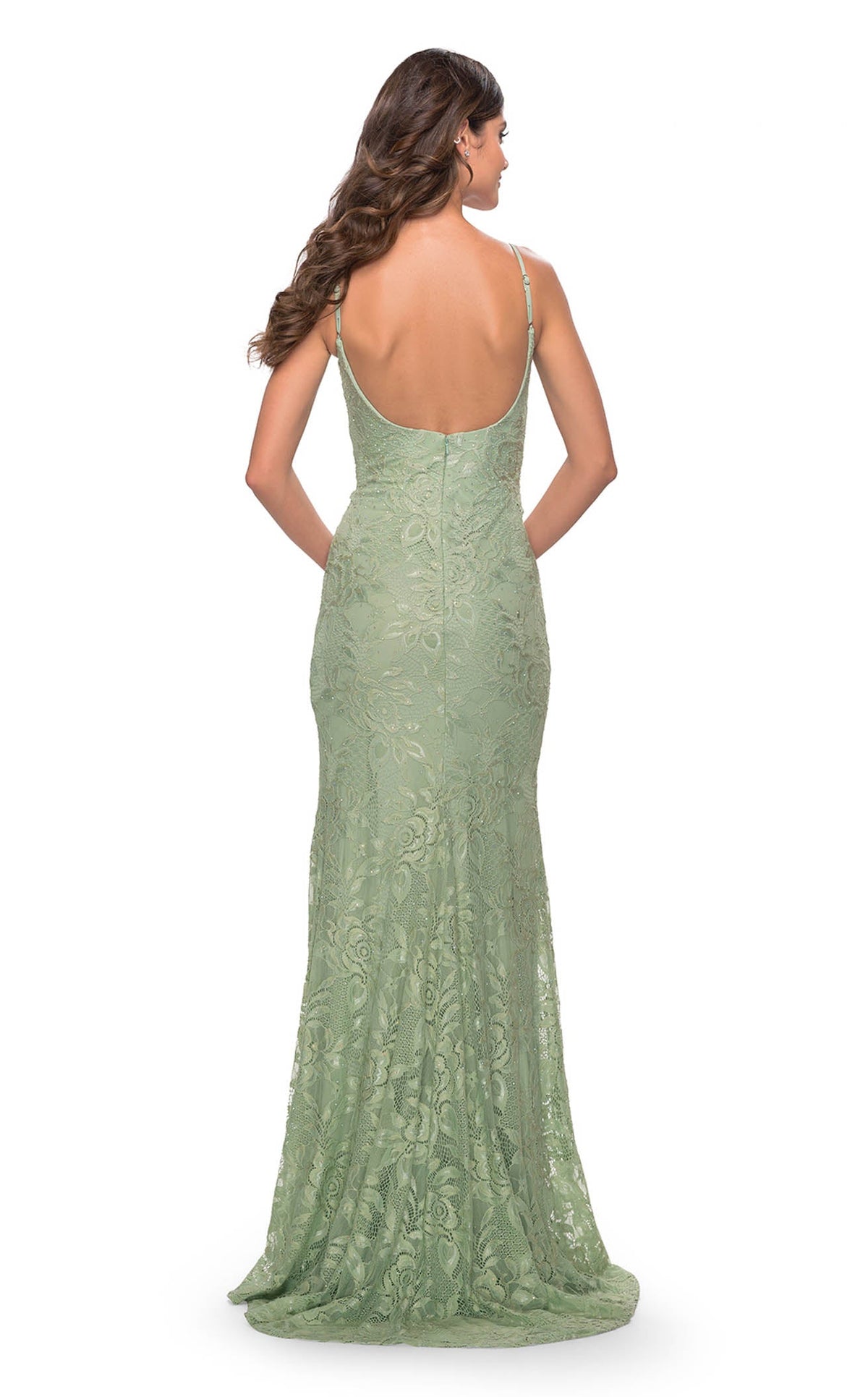 La Femme 31259C Tulle Beaded Embroidered Sleeveless Prom Dress