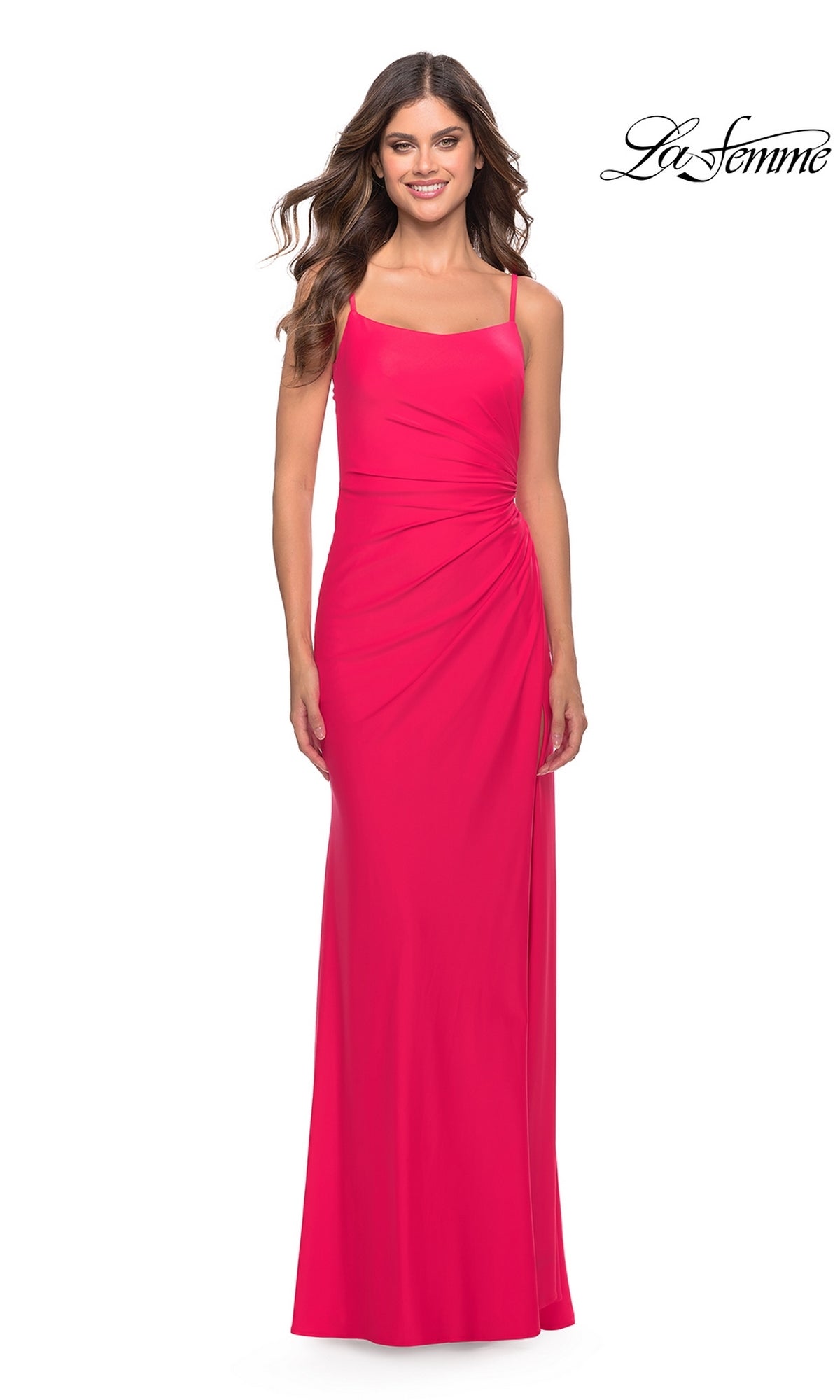 La Femme Hot Coral Dresses