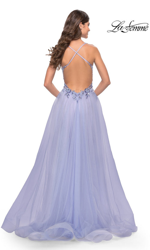 La Femme Light Periwinkle Dresses