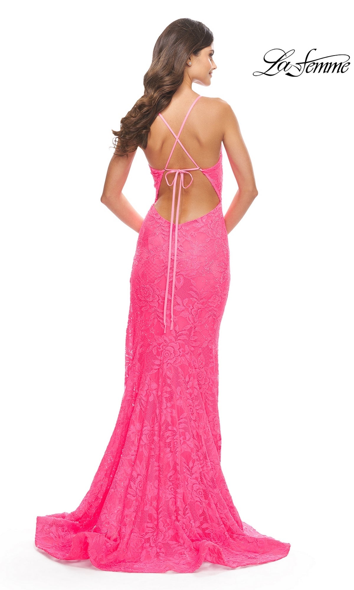 La Femme Hot Coral Dresses
