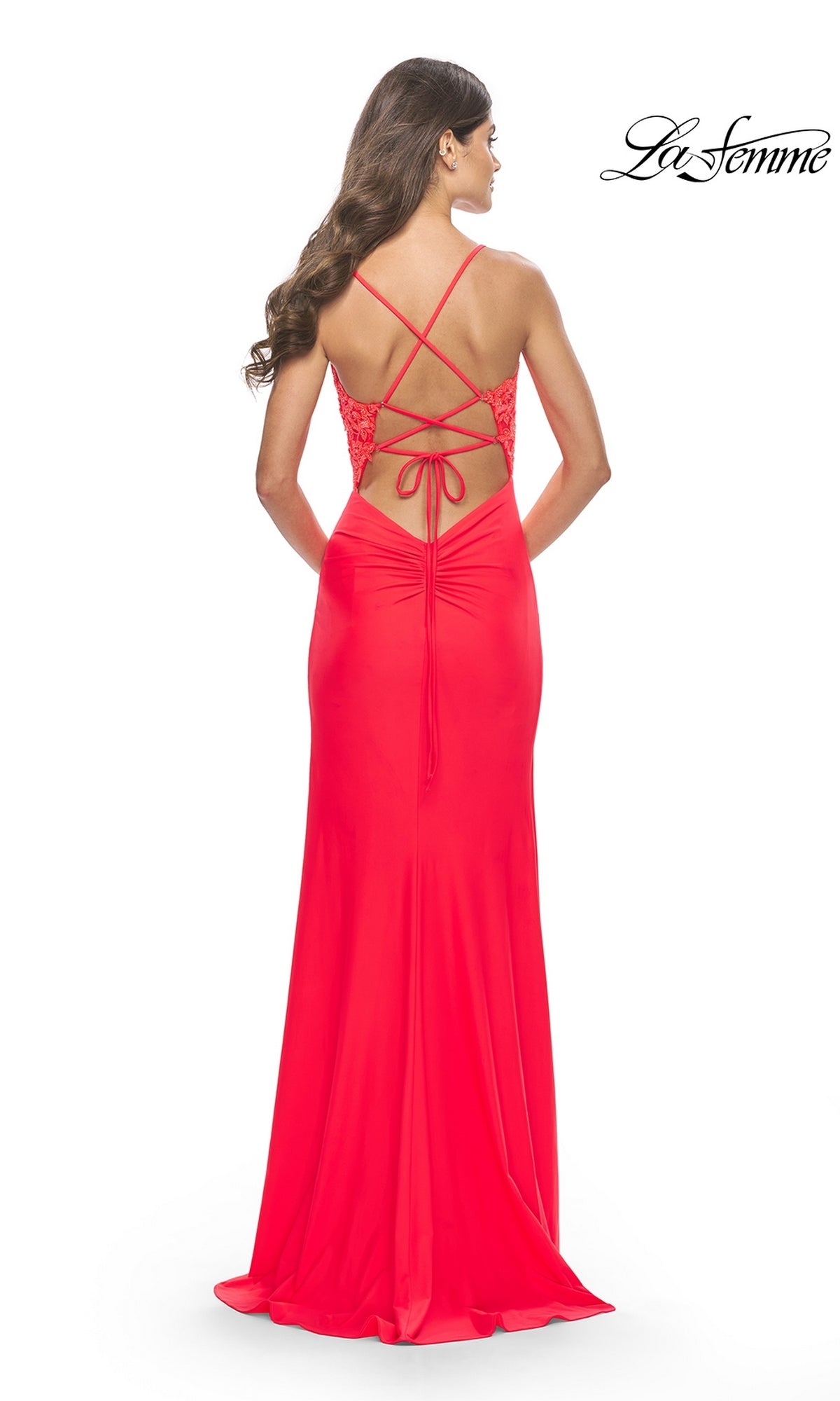 La Femme Hot Coral Dresses
