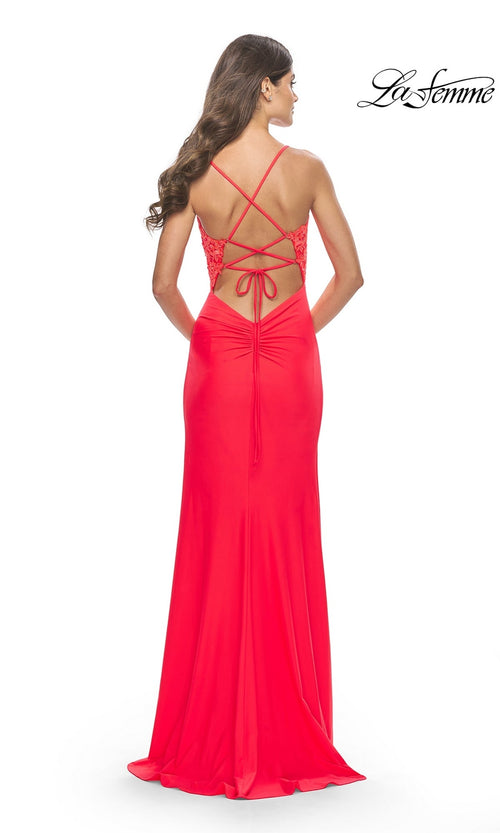 La Femme Hot Coral Dresses