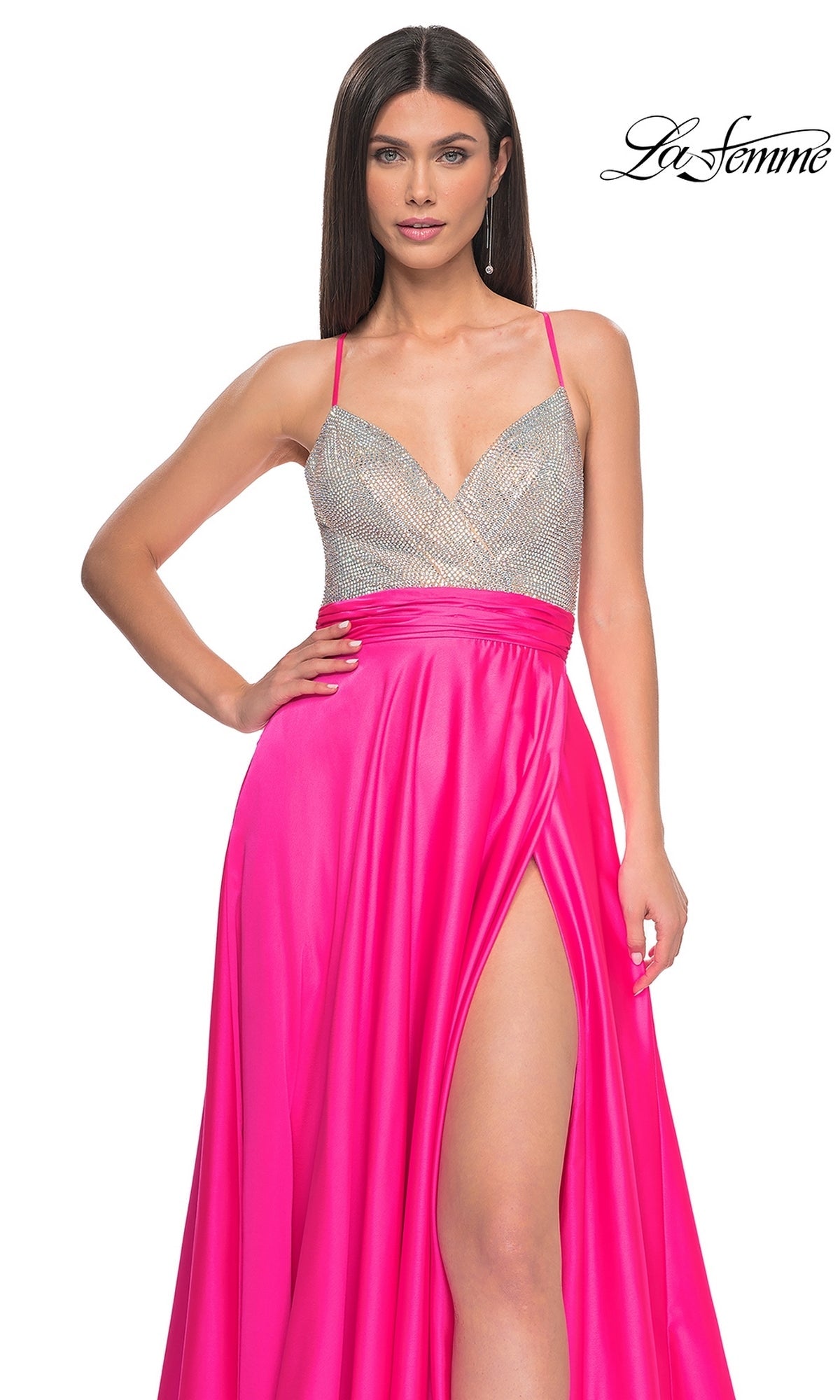 La Femme Neon Pink Dresses