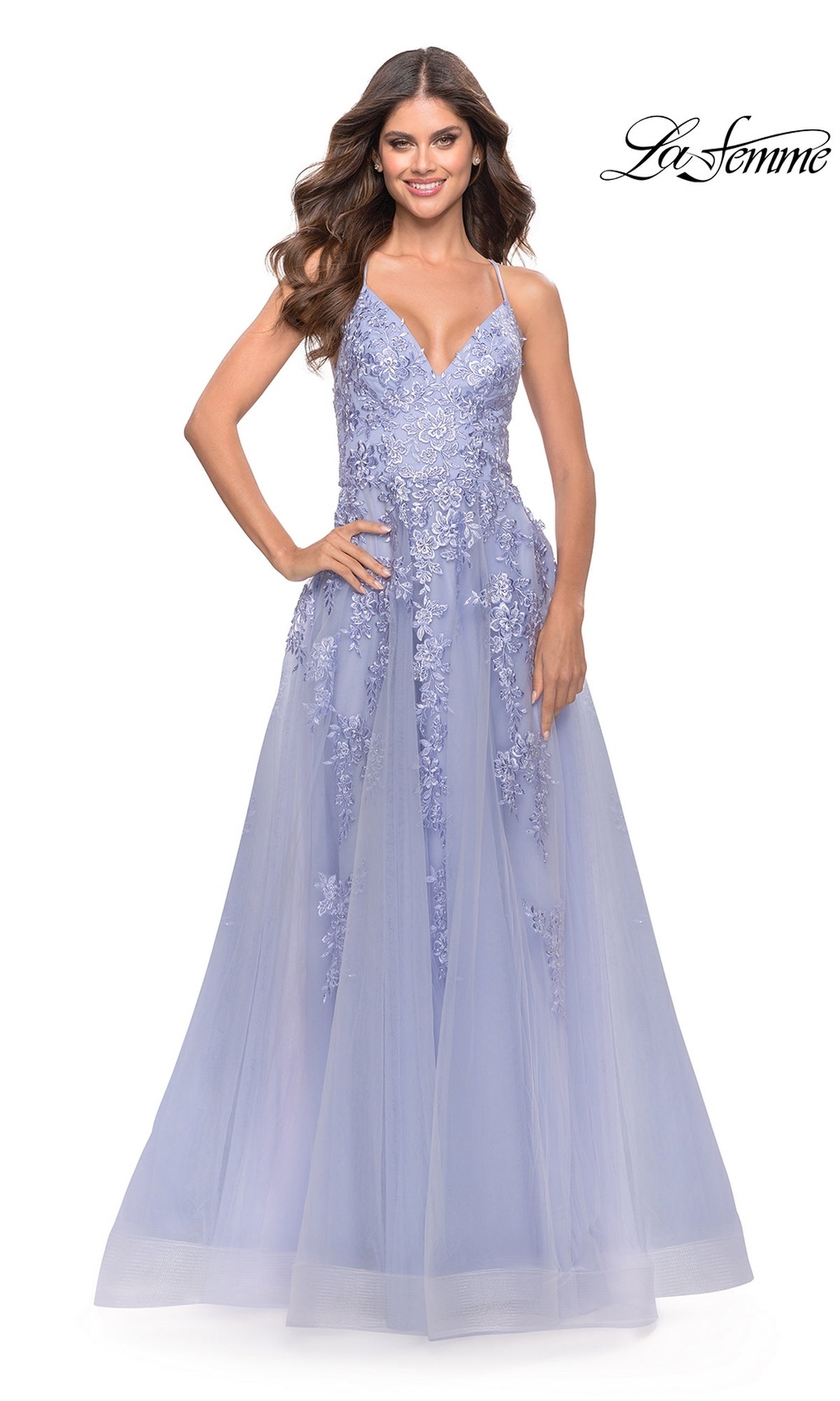 La Femme Light Periwinkle Dresses