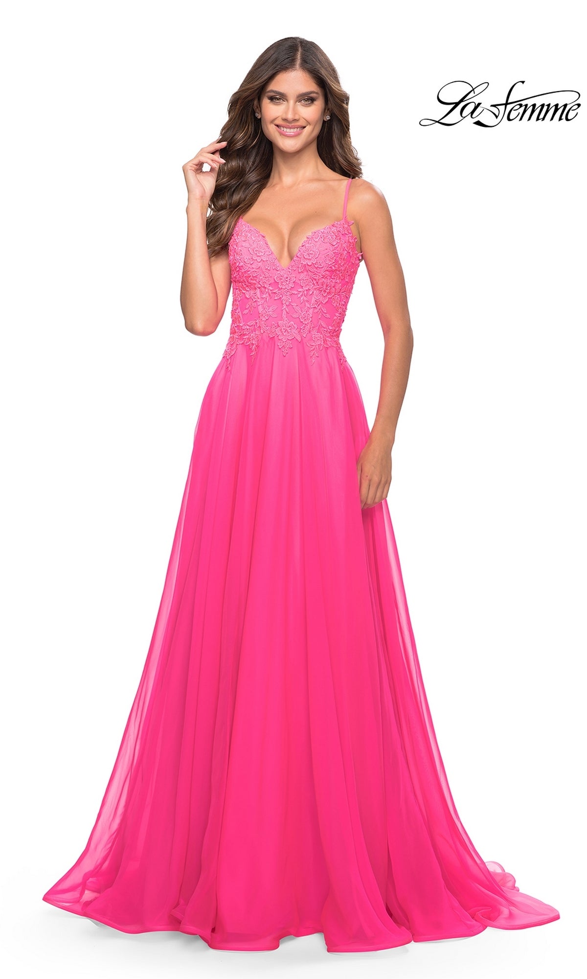 La Femme Neon Pink Dresses