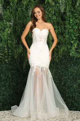 Adora Design 3164 Strapless Glitter Mermaid Long Wedding Dress