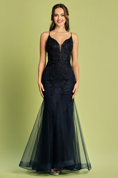 Prom Dresses Long Fitted Formal Prom Dress Navy