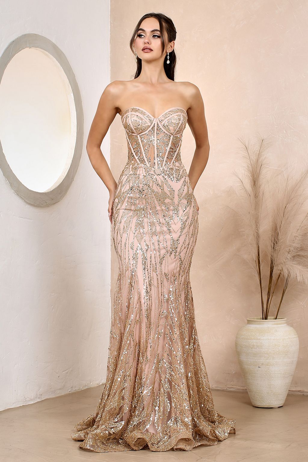 elegant long white dresses Corset Wedding Dress with Slit Rihanna Color:PEARL-BLUSH Please note dress with bow Hinvhai Men's Premium No