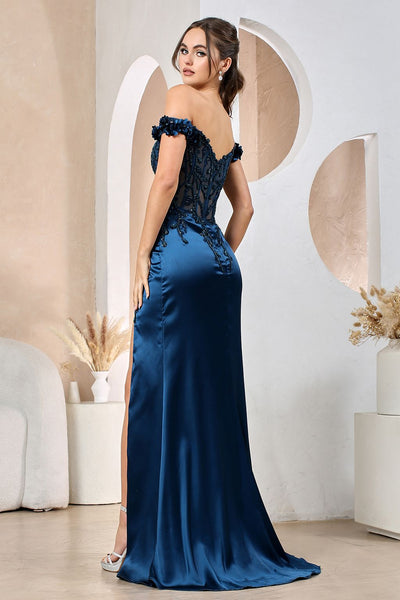 Prom Dresses Long Prom 3D Floral Slit Formal Dress Red