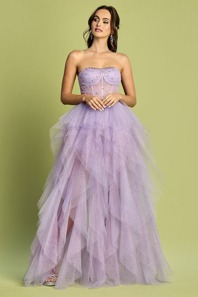 Prom Dresses Prom Glitter Long Formal Corset Dress Lavender