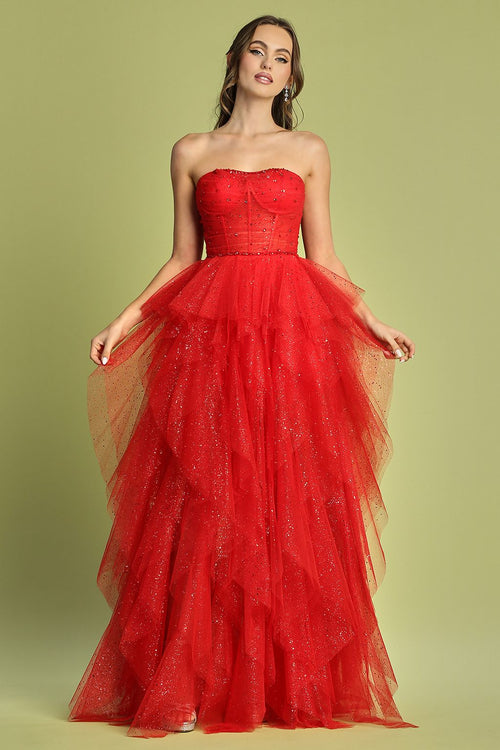 Prom Dresses Prom Glitter Long Formal Corset Dress Lavender