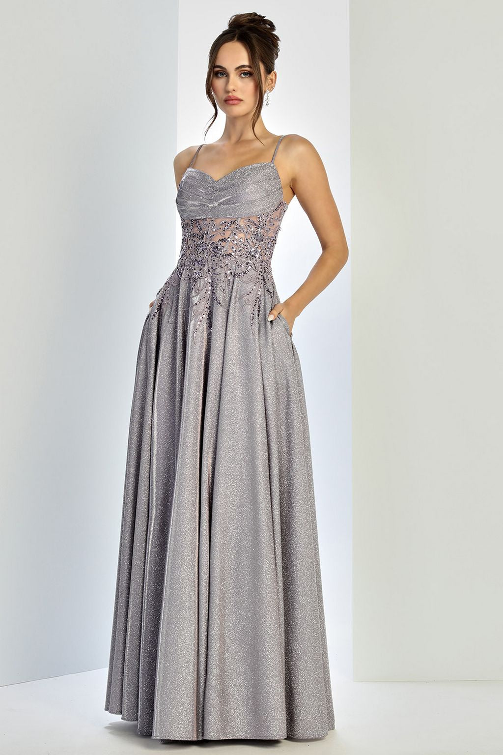 Prom Dresses A Line Gltter Long Sequin Prom Formal Dress Lavender