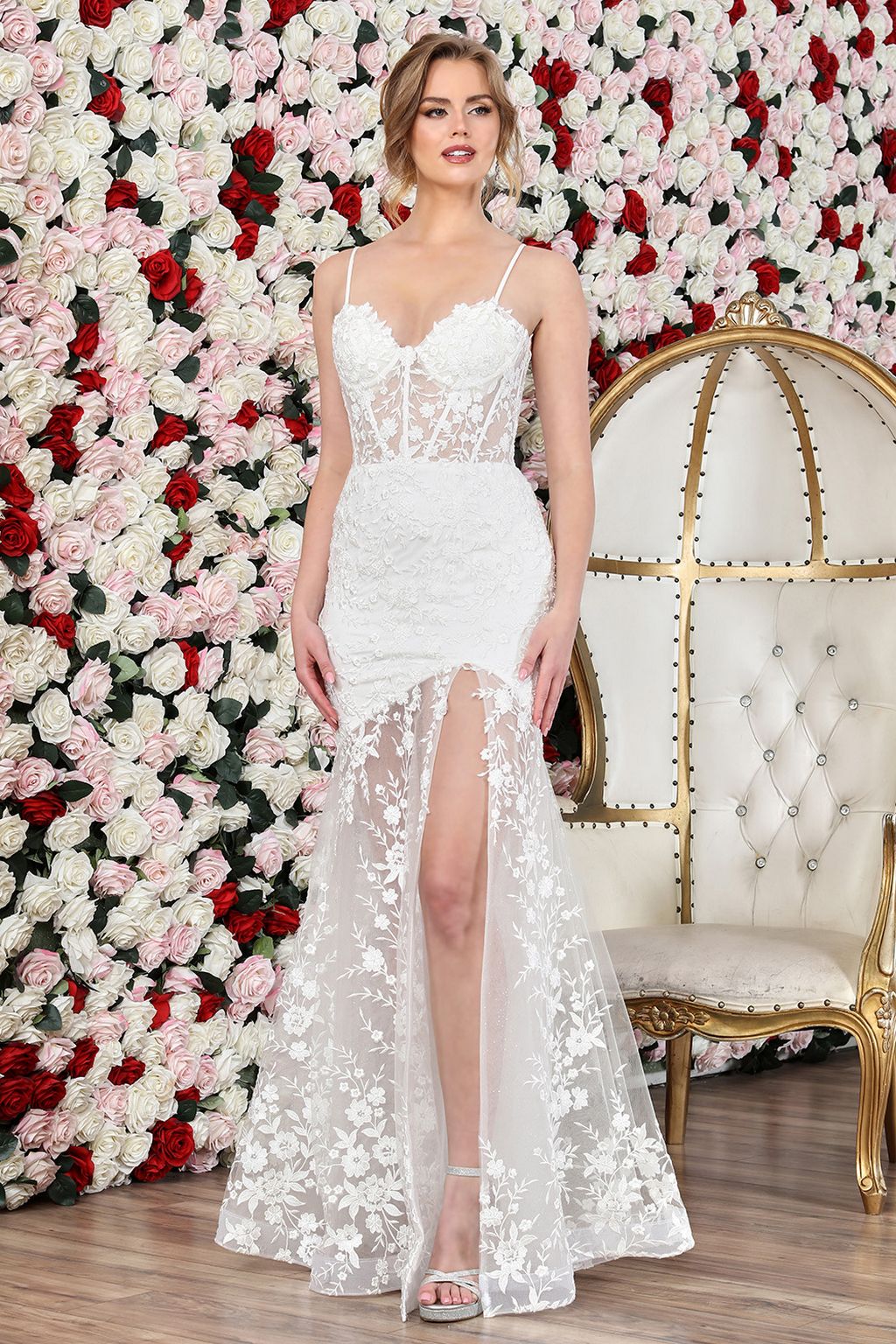 corset designer wedding dresses Lace Corset A-line Wedding Dress With Shoulder Straps | Elisa