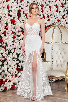 Adora Design 3242 Lace Mermaid Corset Slit Long Bridal Gown