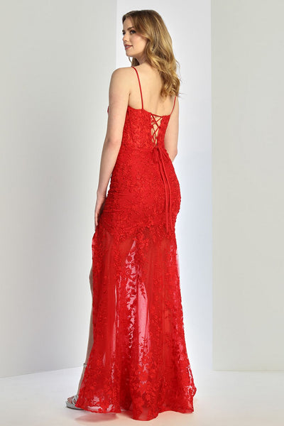 Prom Dresses Prom Long Mermaid Corset Slit Formal Dress Red