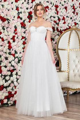 Adora Design 3244 Long Bridal Gown Glitter Corset A Line Wedding Dress
