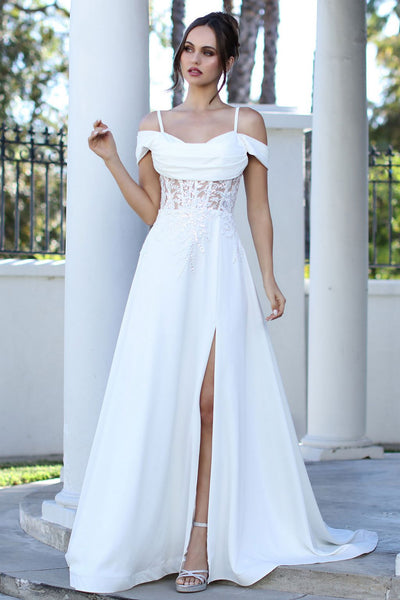 Wedding Dresses Long Bridal Gown A Line Corset Wedding Dress Off White