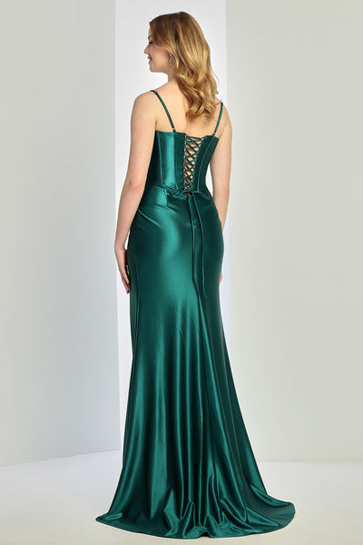 Prom Dresses Long Pleated Formal Slit Prom Dress Red