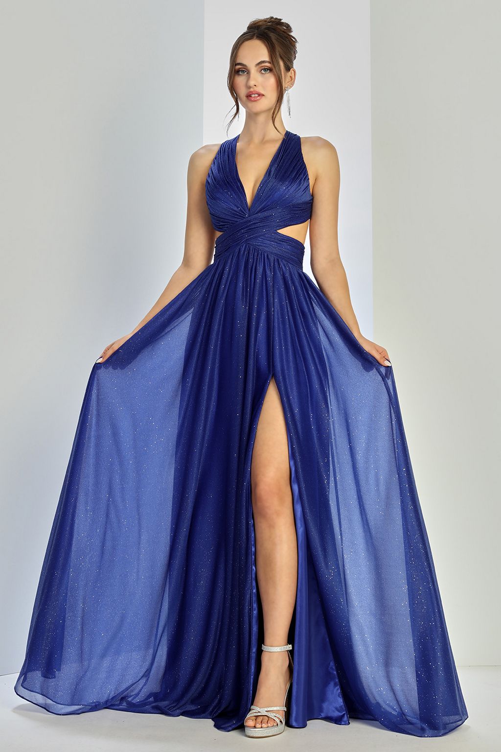 Prom Dresses Glitter Long Formal A Line Prom  Dress Royal Blue