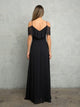 Cold Shoulder Chiffon Wedding Gown with Ruffle Bodice By Eva USA 3263