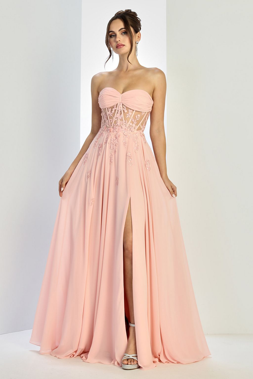 Prom Dresses Prom Long A Line Corset Slit Formal Dress Red