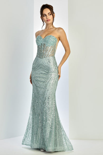 Prom Dresses Prom Long Corset Mermaid Formal Dress Sage