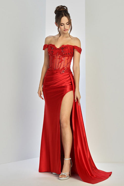Prom Dresses Fitted Prom Long Formal Applique Corset Dress Emerald