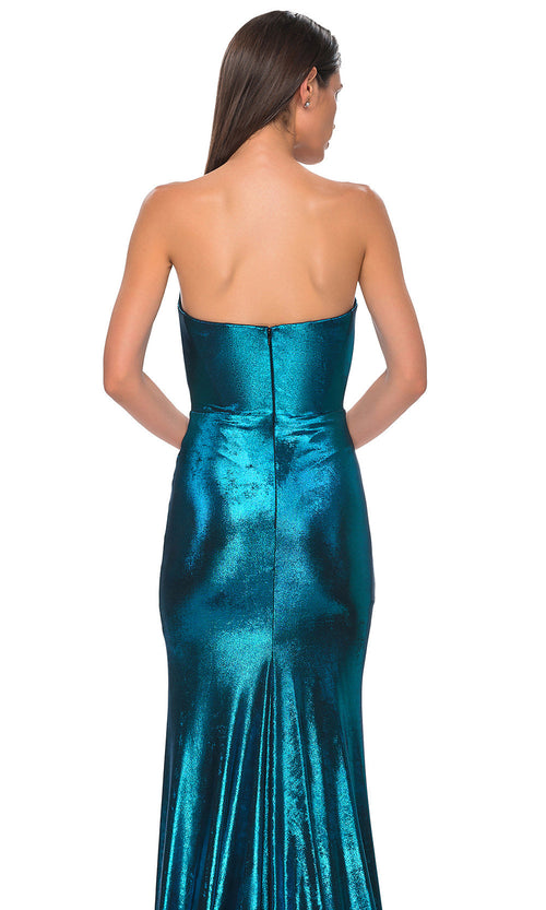 La Femme 32828 Brushed Metallic Strapless Prom Gown
