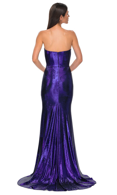 La Femme 32828 Brushed Metallic Strapless Prom Gown