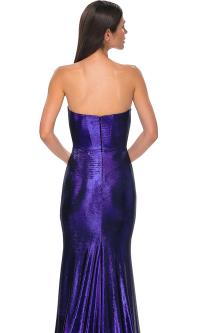 La Femme 32828 Brushed Metallic Strapless Prom Gown