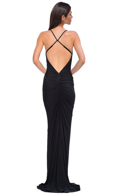 La Femme 32834 Sleeveless Net Jersey Prom Gown