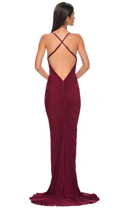 La Femme 32834 Sleeveless Net Jersey Prom Gown