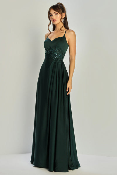 Prom Dresses Prom Long Formal A Line Beaded Evening Gown Emerald