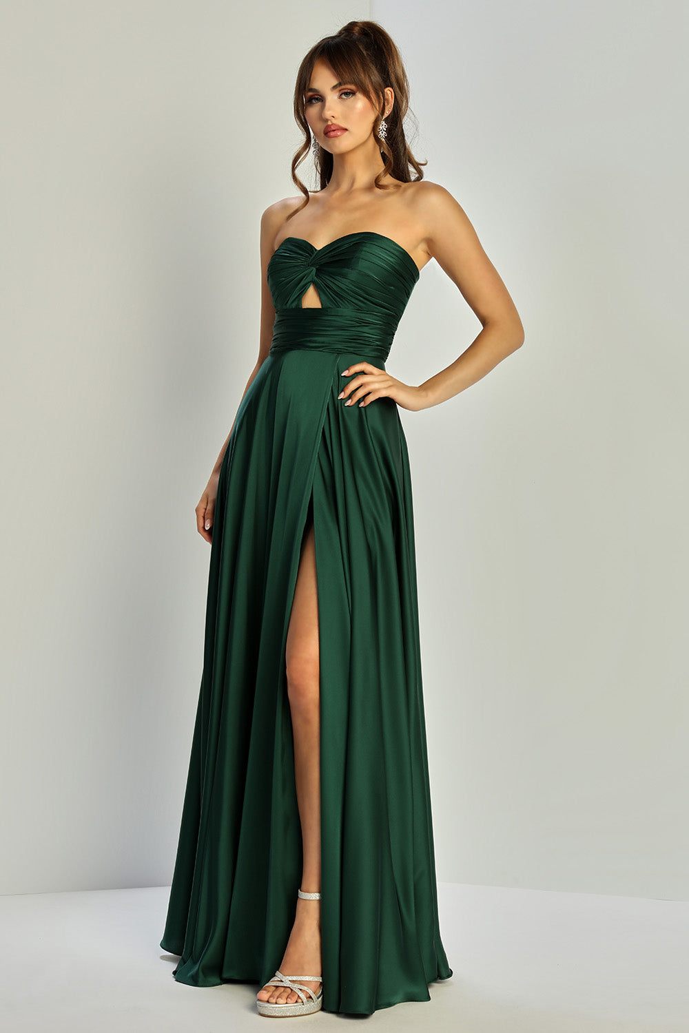 Prom Dresses A Line Prom Long Formal Pleated Dress Emerald
