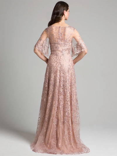 Lara 33277 Cape Sleeve Embroidered Mother of the Bride Dress