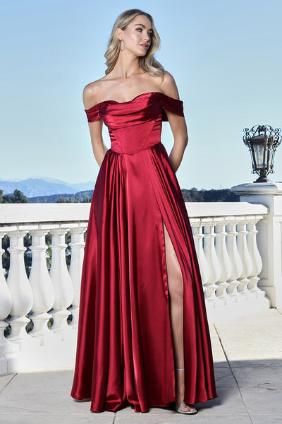 Long Formal A Line Slit Prom Dress Adora Design 3343