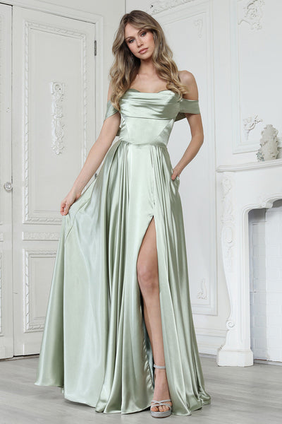 Long Formal A Line Slit Prom Dress Adora Design 3343