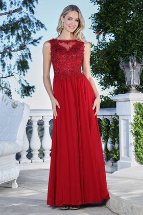 Long A Line Beaded Evening Formal Dress Adora Design 3344