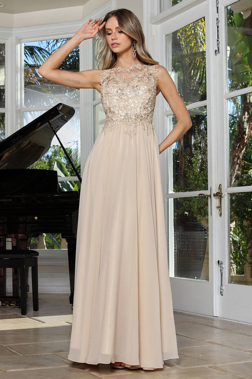 Long A Line Beaded Evening Formal Dress Adora Design 3344