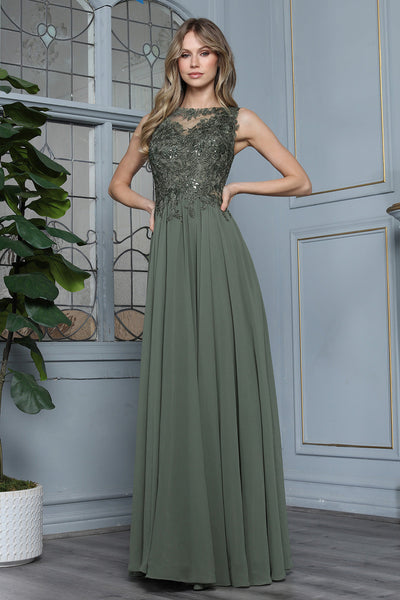 Long A Line Beaded Evening Formal Dress Adora Design 3344