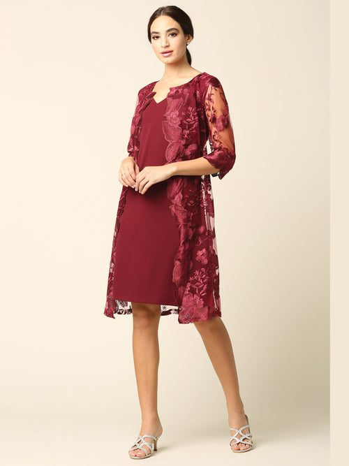 Eva USA 3351 Lace 3/4 Sleeve Mother of the Bride Dress