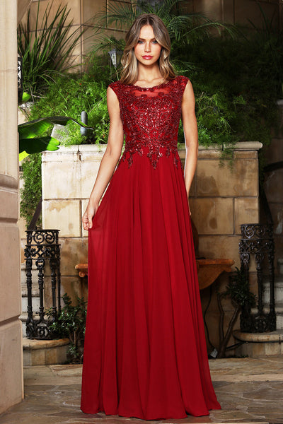 Long Formal A Line Beaded Prom Dress Adora Design 3353
