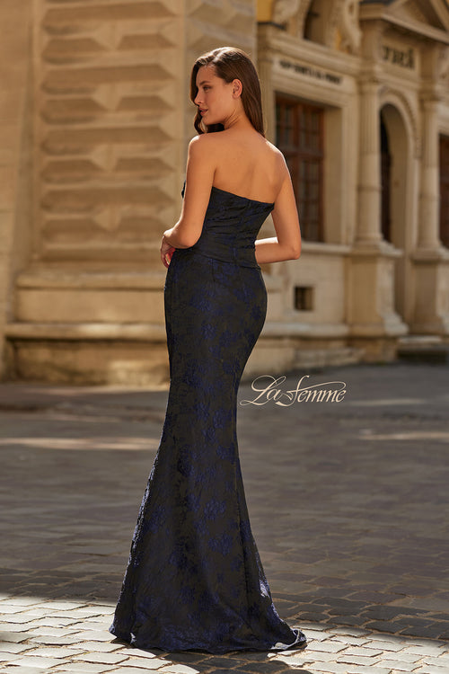 La Femme 33539 Jacquard Sweetheart Fitted Formal Gown