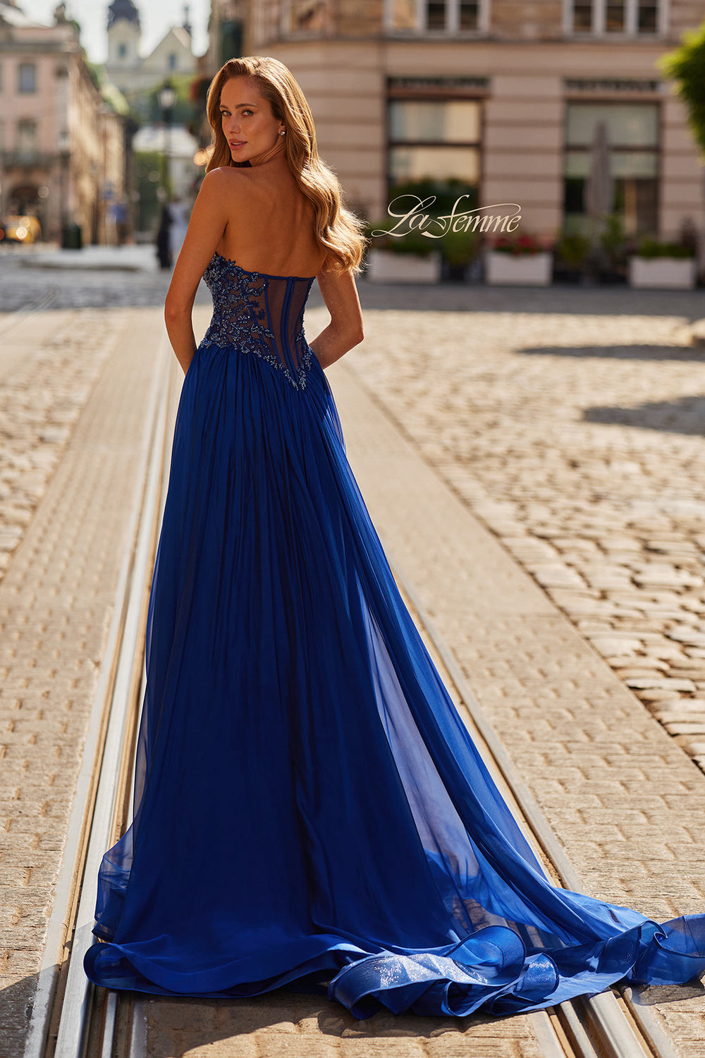 beaded chiffon prom dress La Femme 33552 Sweetheart A-Line Size:3XMT collection:44-flash-sale Kenneth Cole Men's Solid Jovani Maxi Neckline