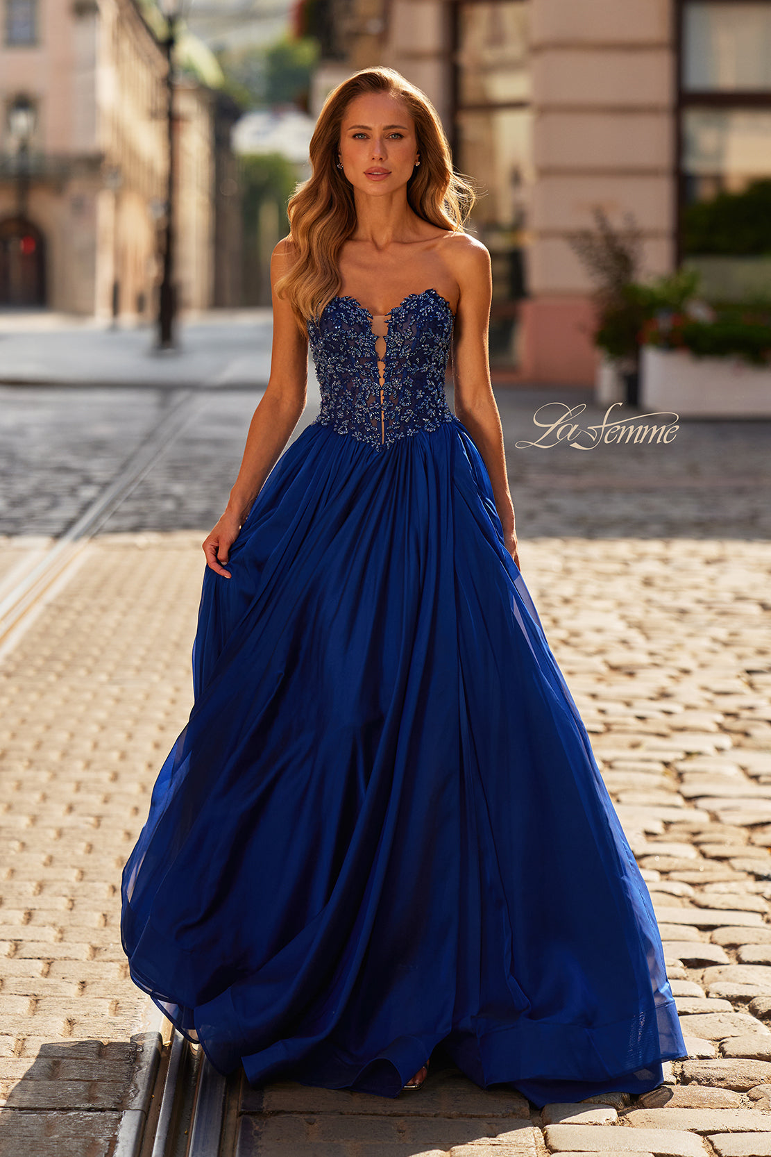 La Femme 33552 Beaded Embroidered A-Line Gown