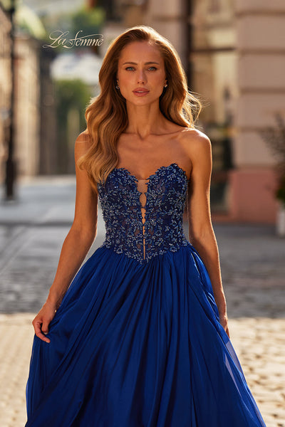 La Femme 33552 Beaded Embroidered A-Line Prom Gown